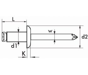 REMACHE ESTÁNDAR BRALO ACERO / ACERO CABEZA ALOMADA